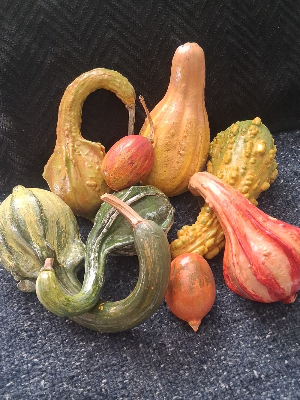 Decorative Harvest Gourds Set - Multicolor Fall Accents (8 Total)